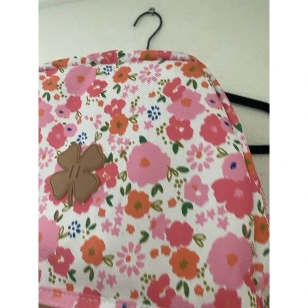 Lucky Brand Backpack White Background Pink & Orange Flowers